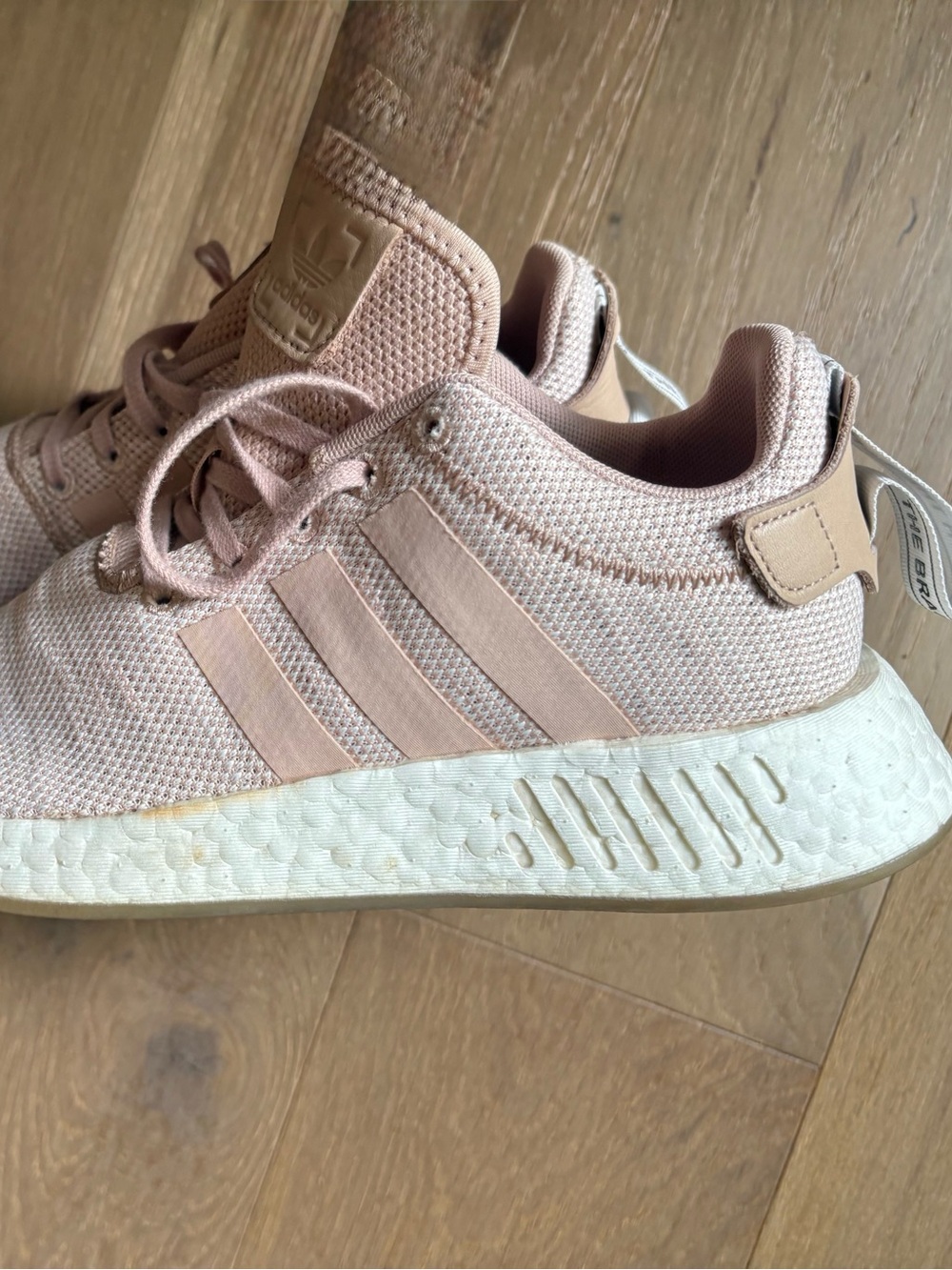 Adidas NMD R2 Running Shoes Sneakers Womens Blush Pink Low Top Size 8‎ - Picture 4 of 5